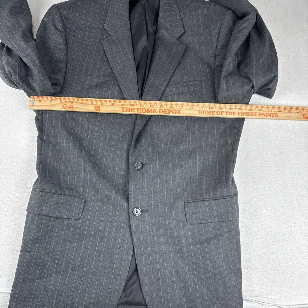 Lauren Ralph Lauren Mens Dark Gray Chalkstripe 2-Piece Suit 42L, 34*30 Wool